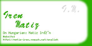 iren matiz business card